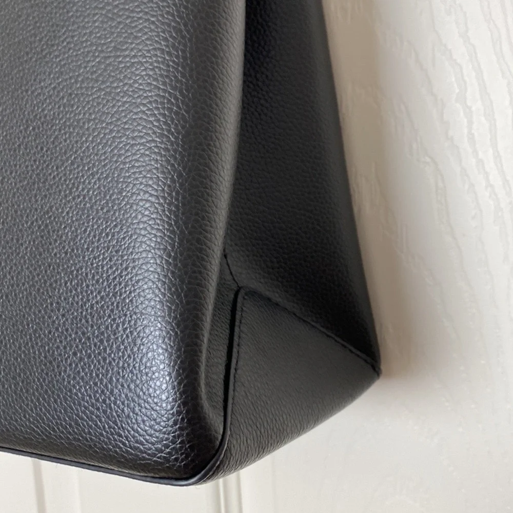 BNWT Kate Spade Eva Refined Black Leather Triple Compartment Tote